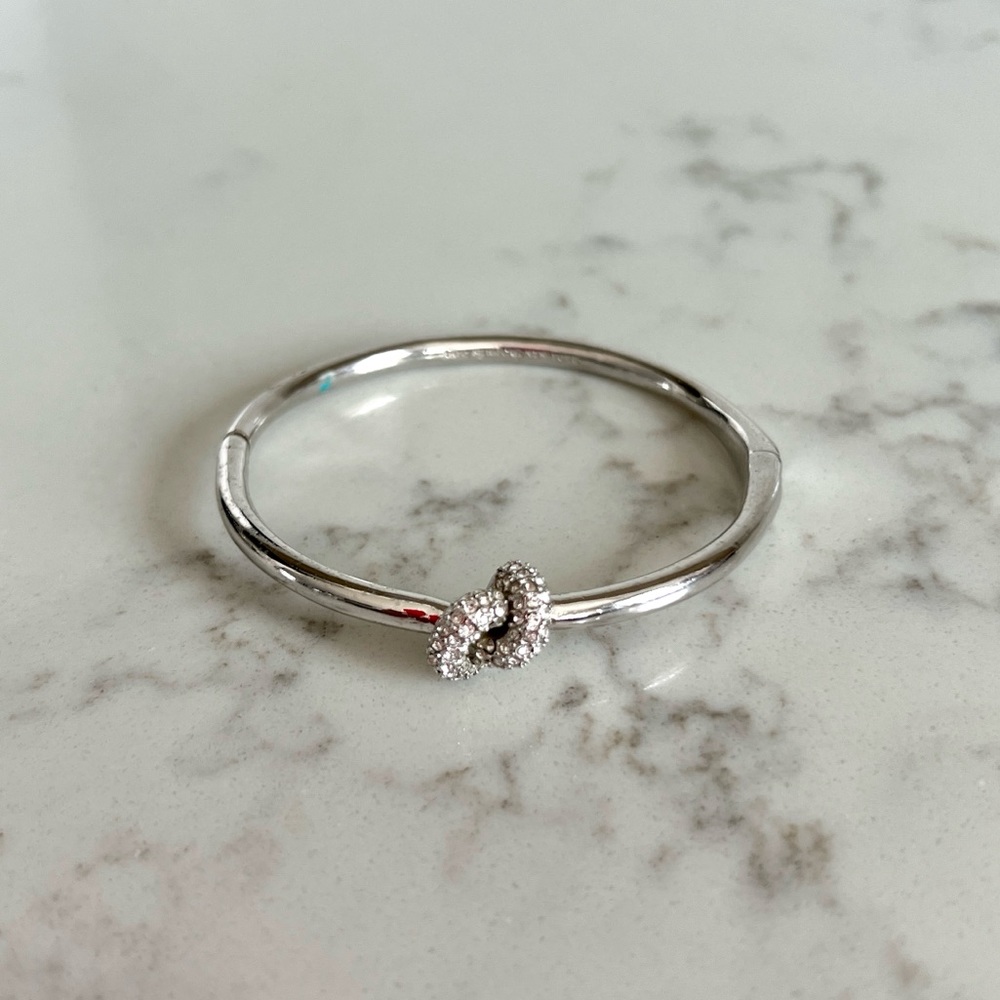 Kate Spade Silver Tie The Knot Bling Bangle
